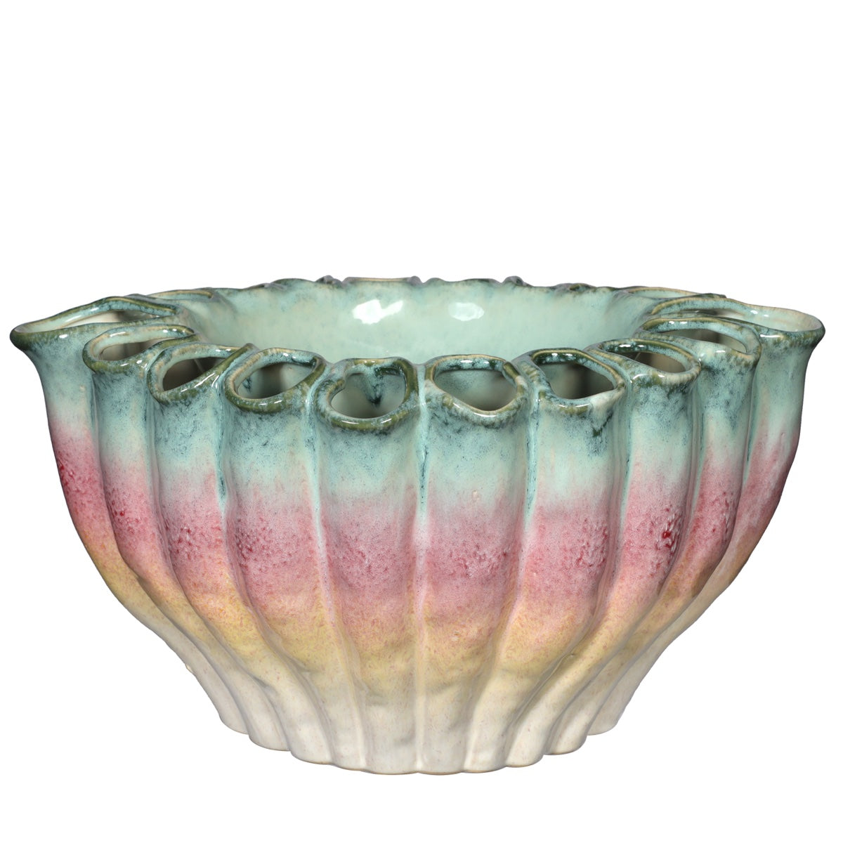Ideas 4 Seasons Rainbow Flower bowl vase L L.36,7 x W.25 x H.20,4 — Ideas4Seasons
