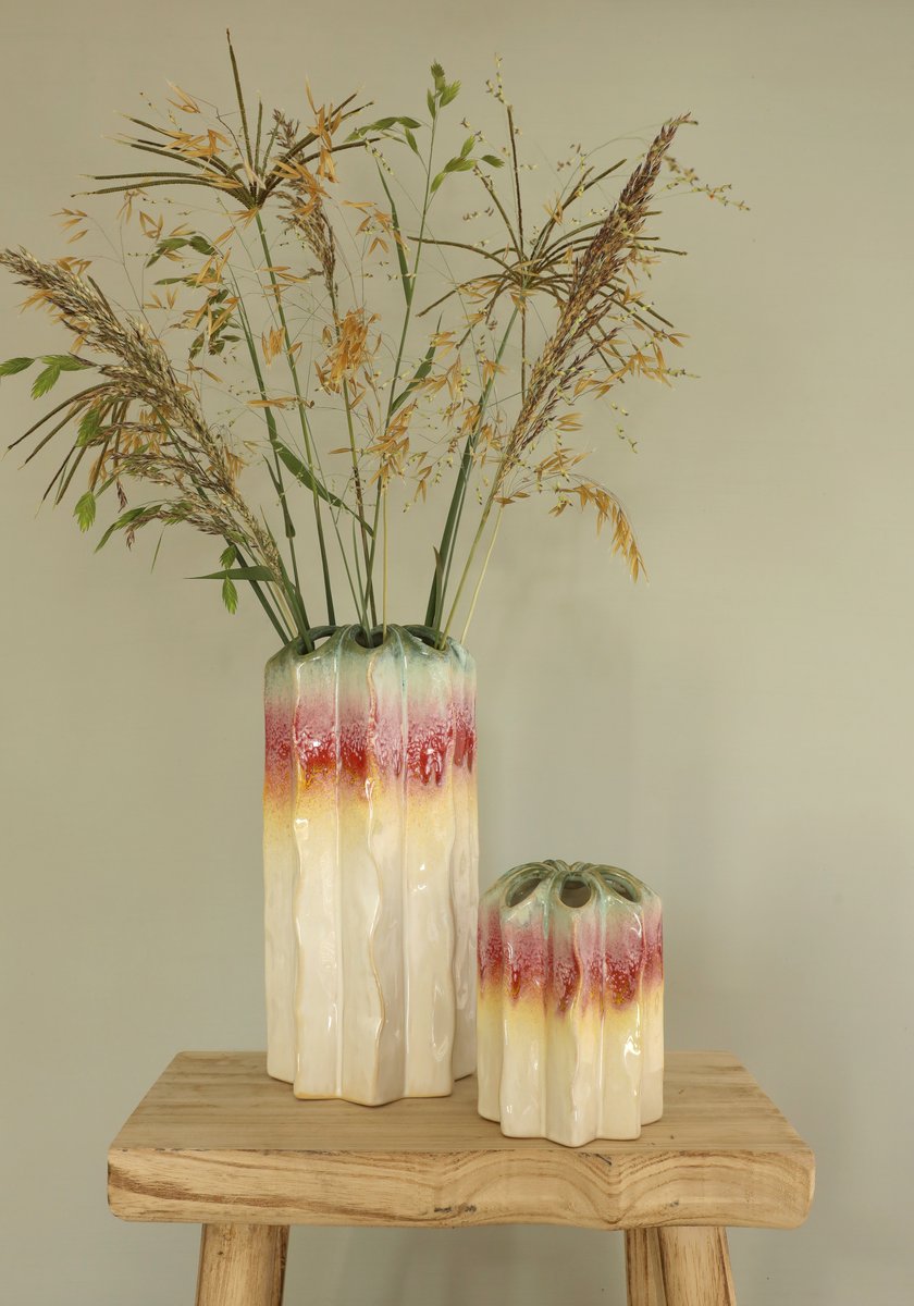 Ideas 4 Seasons Rainbow Poppy vase S L.10,5 x W.10,5 x H.15 — Ideas4Seasons