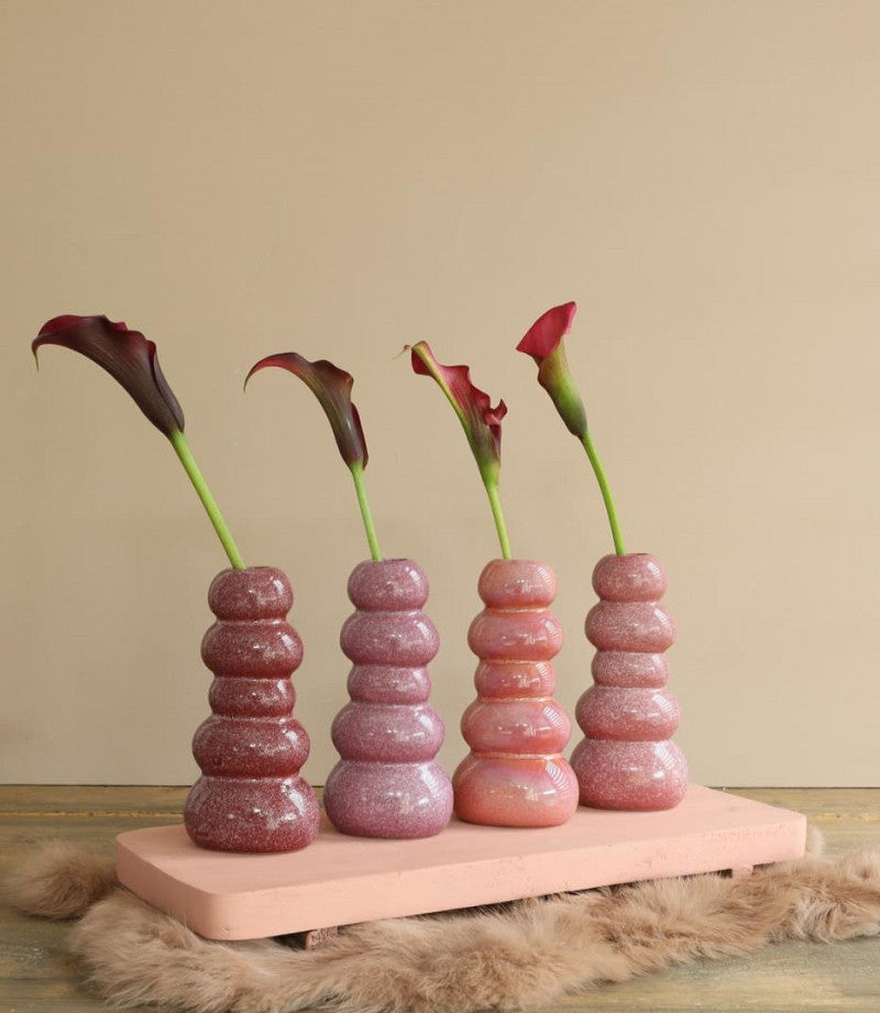 Vase Pebble h.15 Ø7 cm pink 4ass colours
