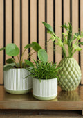 Ideas 4 Seasons Pot Lines Ø7,4 h.6 cm soft green — Ideas4Seasons