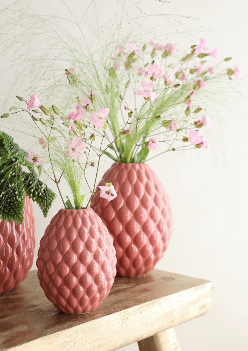 Ideas 4 Seasons Vase Bubbles Ø11,5 h.15 cm terra pink — Ideas4Seasons