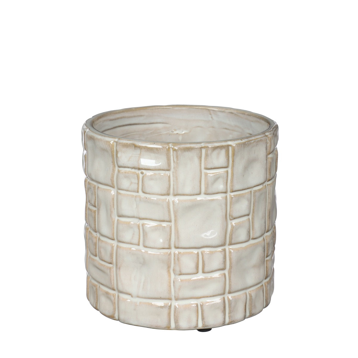 Ideas 4 Seasons Pot Carré Ø13,8 x h.12,5 cm creme — Ideas4Seasons