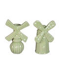 Vase Windmill l.10,5 w.6,5 h.15,5 cm 2 ass soft green