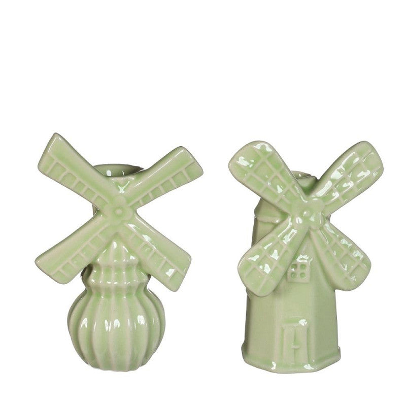 Vase Windmill l.10,5 w.6,5 h.15,5 cm 2 ass soft green