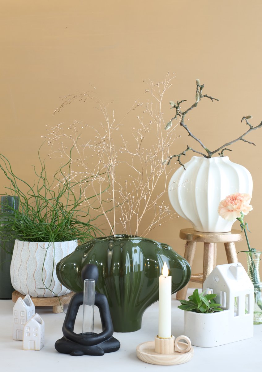 Ideas 4 Seasons Vase Liva Ø20 h.20 cm creme — Ideas4Seasons