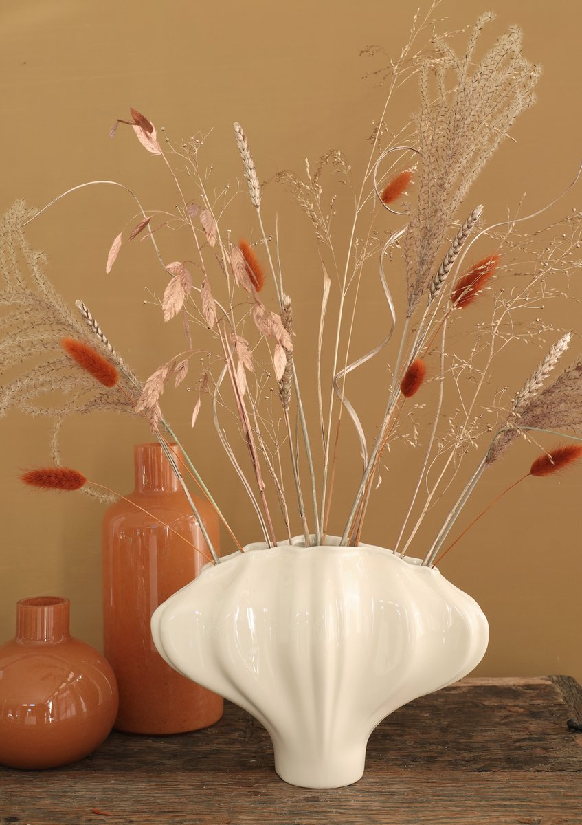 Ideas 4 Seasons vase Ayla 27cm x 12cm h 19cm creme — Ideas4Seasons