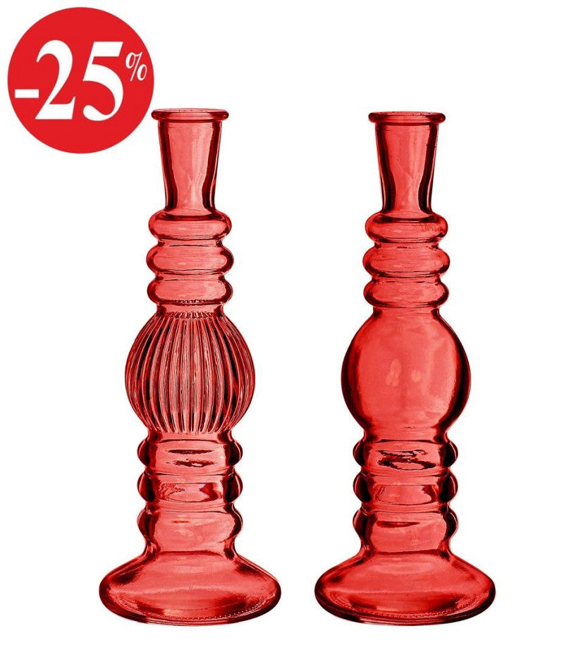 Florence vase candle h.23 Ø8,5 red 2 ass.