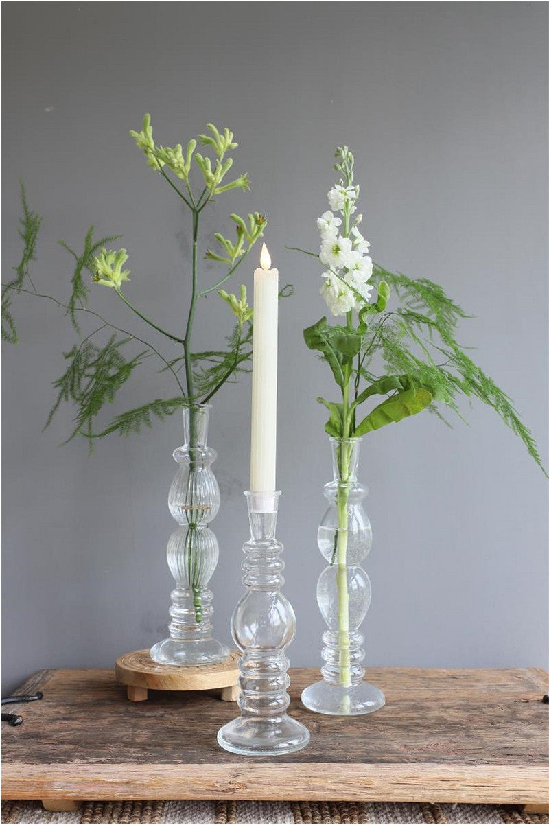 Florence vase candle h.23 Ø8,5 clear 2 ass.