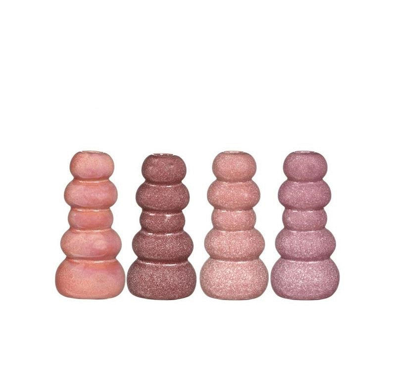 Vase Pebble h.15 Ø7 cm pink 4ass colours