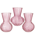 Vase Kristal 3 ass. Ø13 h.18 cm light pink