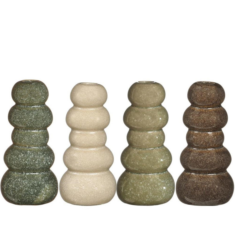 Vase Pebble h.15 Ø7 cm green 4ass colours