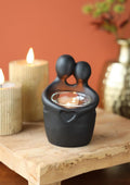 Embrace pot for tealight l.8,7 w.8,7 h.13 cm black
