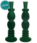 Florence Candle Vase velvet flock h.28 Ø9 cm dark green