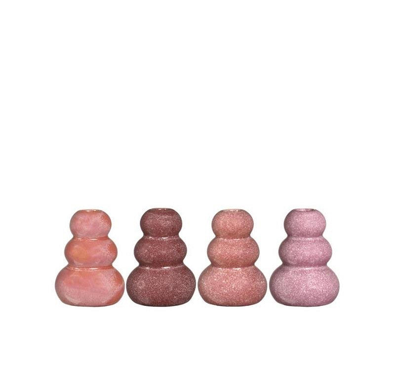 Vase Pebble h.9.5 Ø7 cm pink 4ass colours
