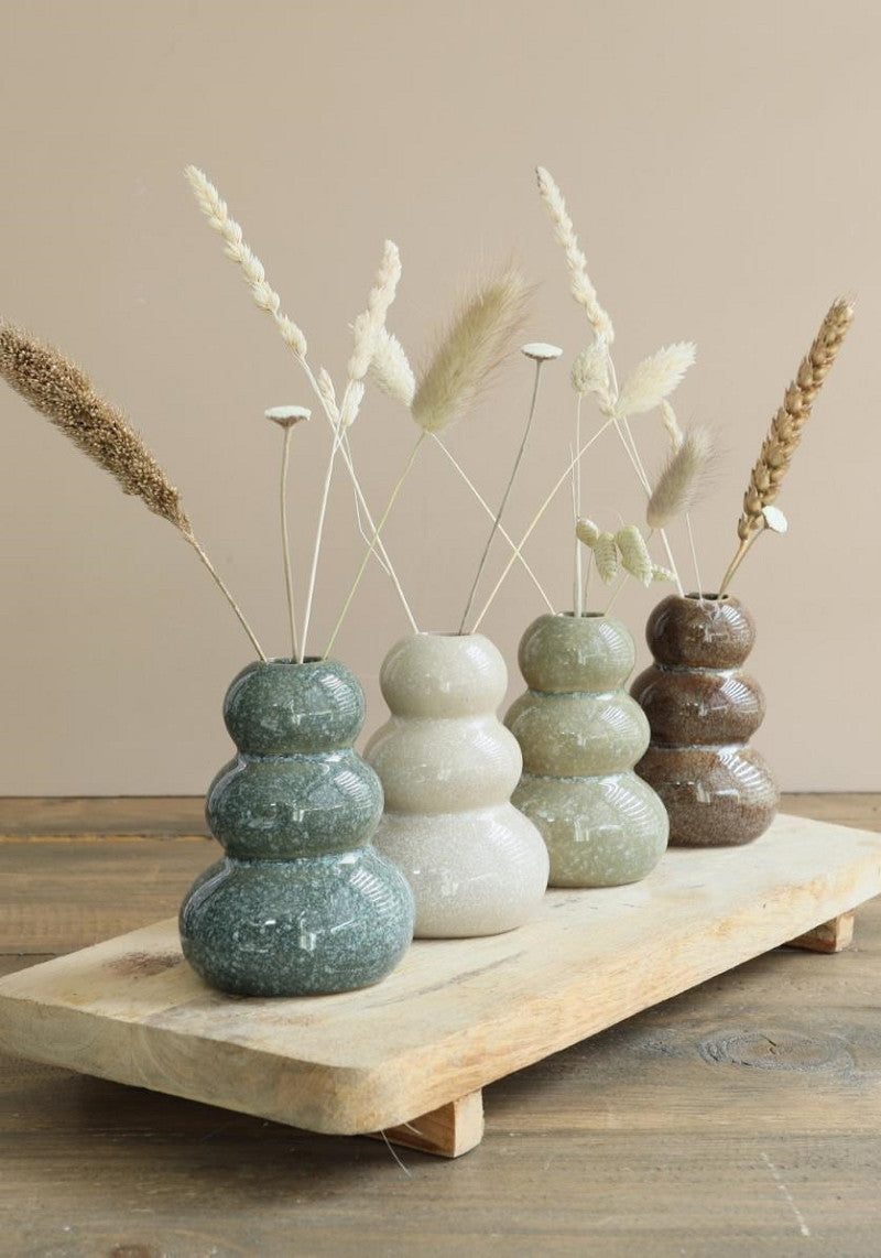 Vase Pebble h.9.5 Ø7 cm green 4ass colours