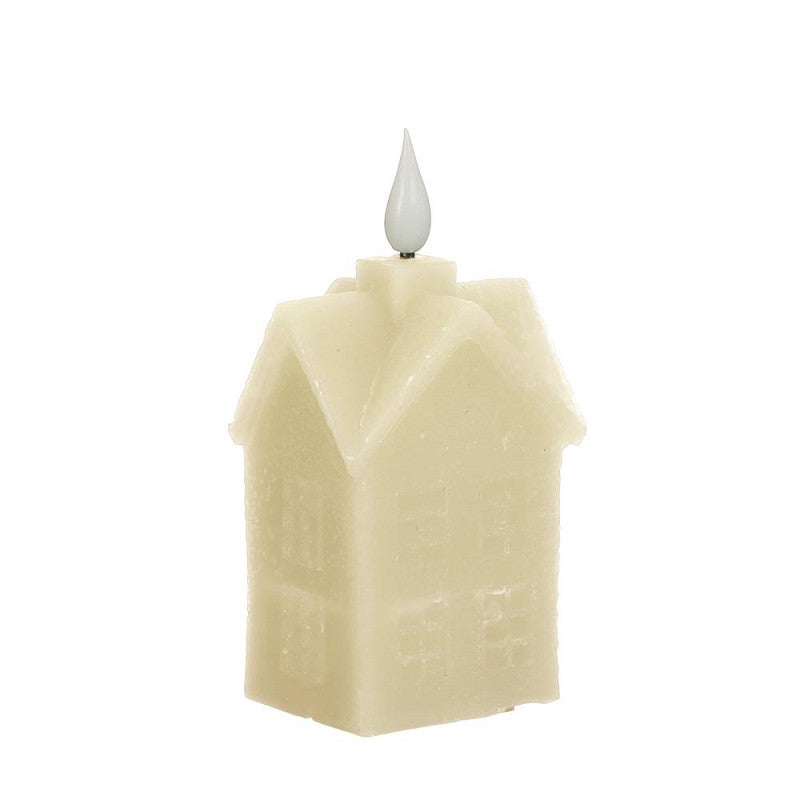 LED wax house l.6,3 w.5 h.12 cm creme