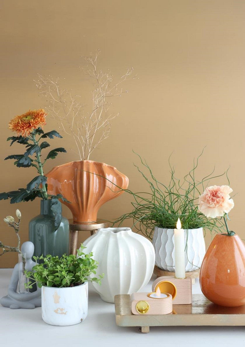 Vase Liva Ø20 h.20 cm creme