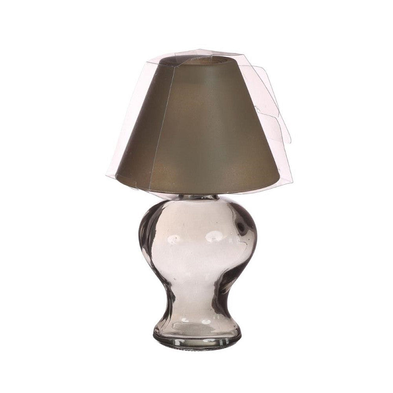 Glass lamp Amber for tealight Ø9 h.16 cm smoke grey