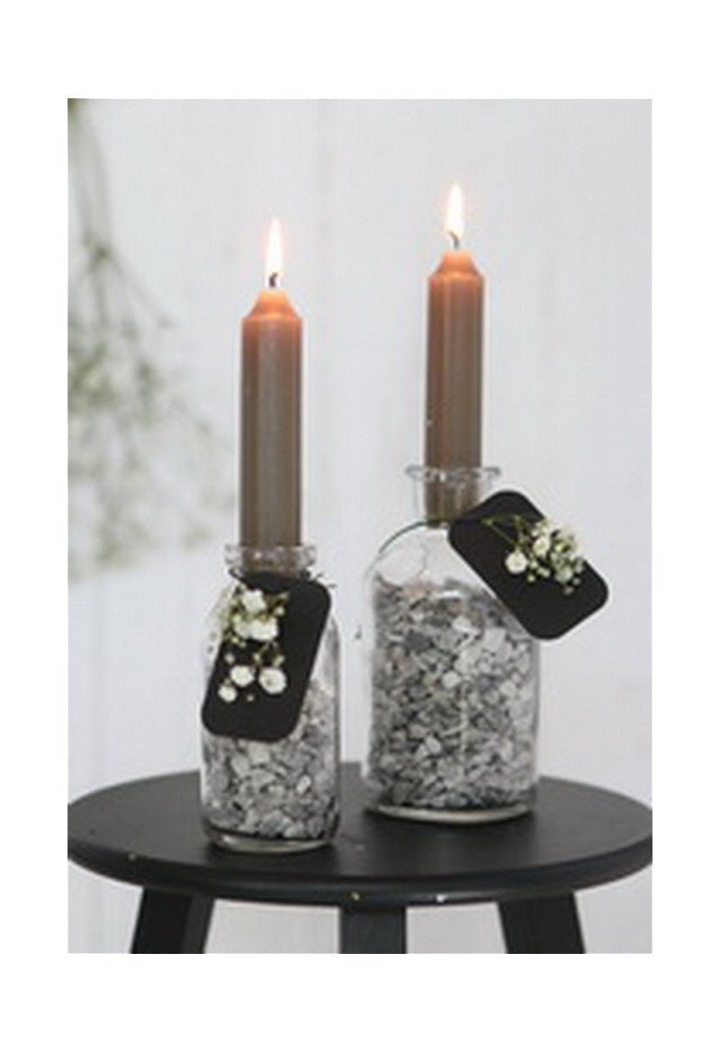 Taper candle h.11 cm moss green set 7