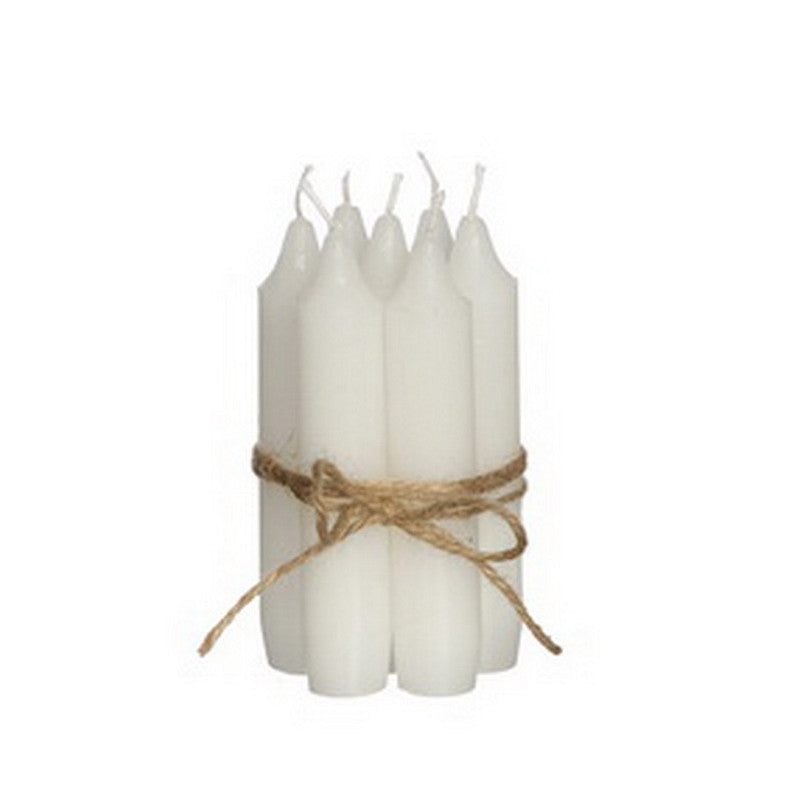 Ideas 4 Seasons Taper candle h.11 cm white set 7