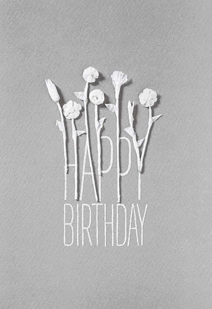 Rader White blossom card- Happy Birt — Räder