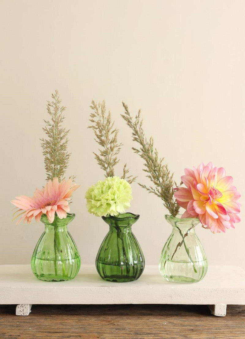 Fleur vase Ø7 h.9 cm green ass.