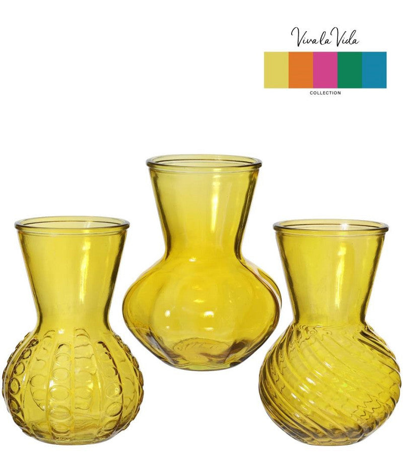 Vase Kristal 3 ass. Ø13 h.18 cm curry