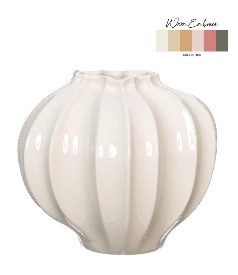 Vase Liva Ø20 h.20 cm creme