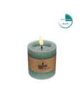 Ideas 4 Seasons LED Rustic Pillar Candle Ø7 h. 7,5cm Eucalyptus green w. timer