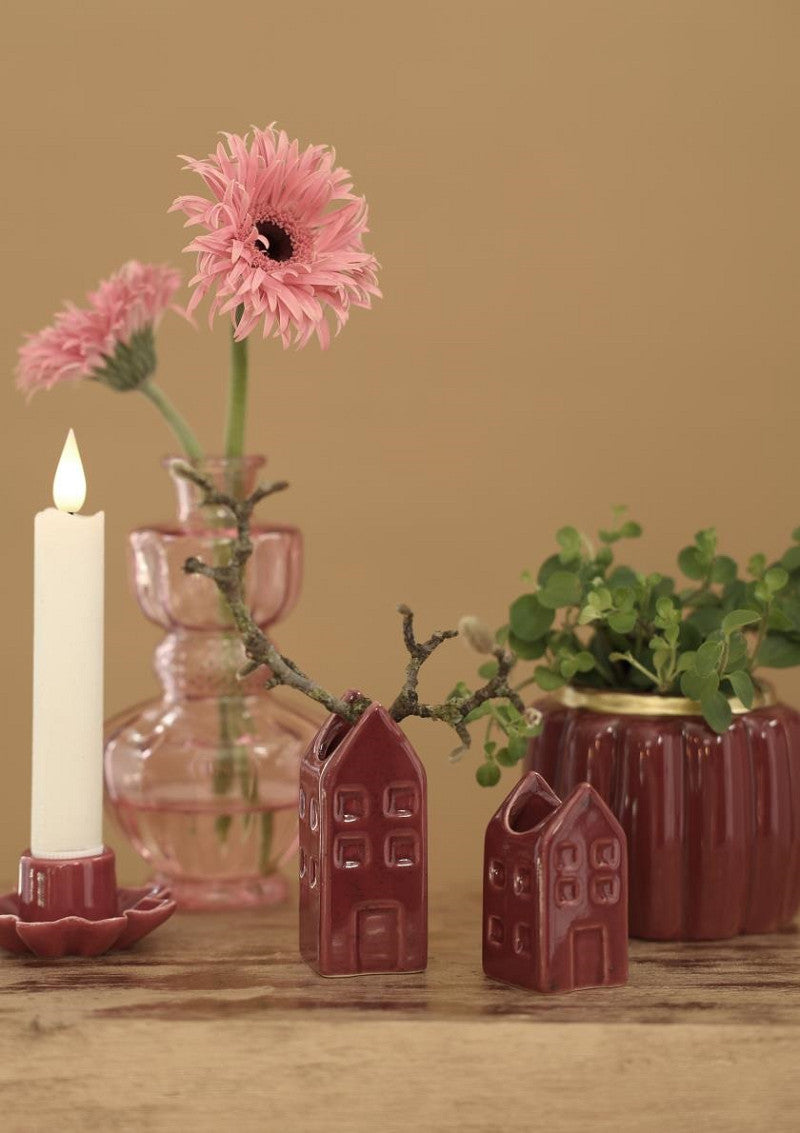 Flowervase house Amsterdam vintage chic 4 ass colour l.3 w.3 h.6 cm