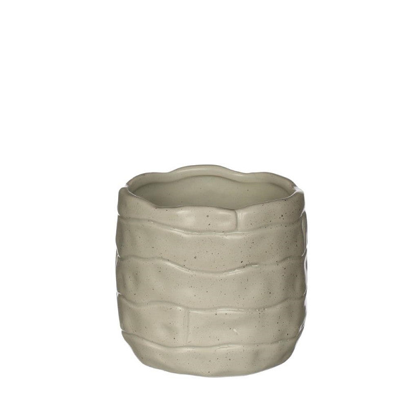 Bricks pot Ø10 h.9 cm creme