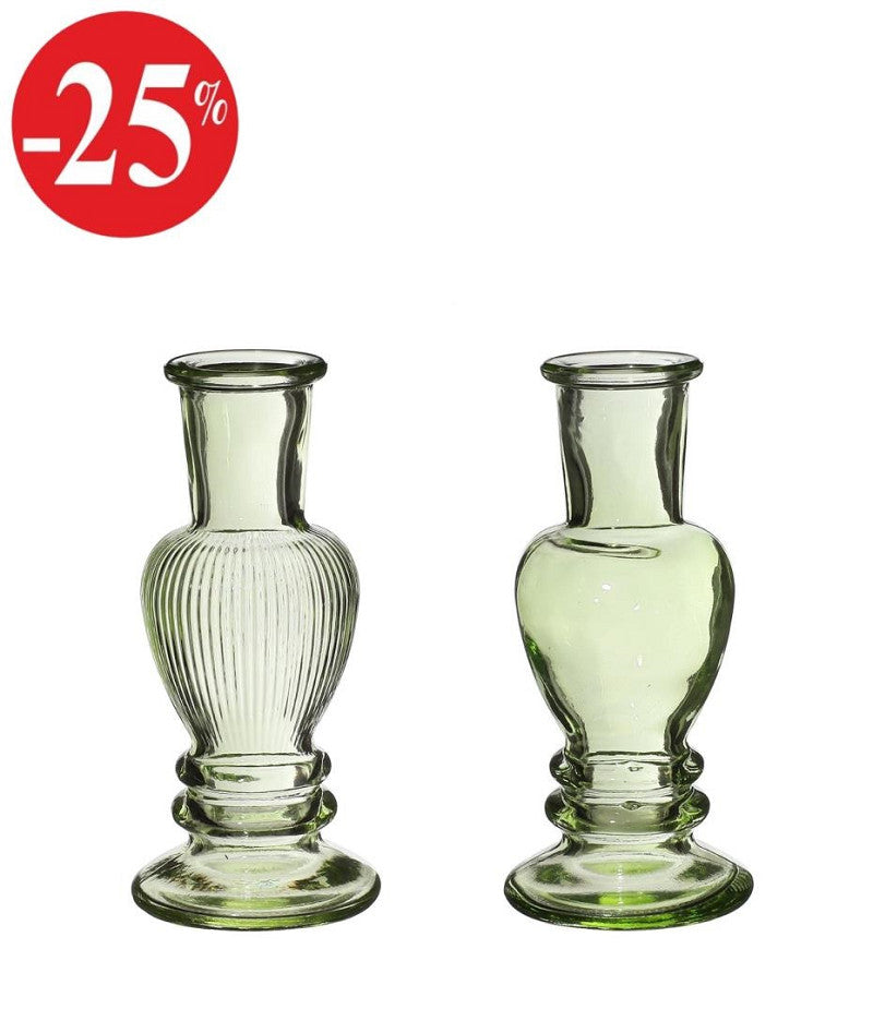 Venice vase candle h.11,3 Ø5 light green 2 ass.