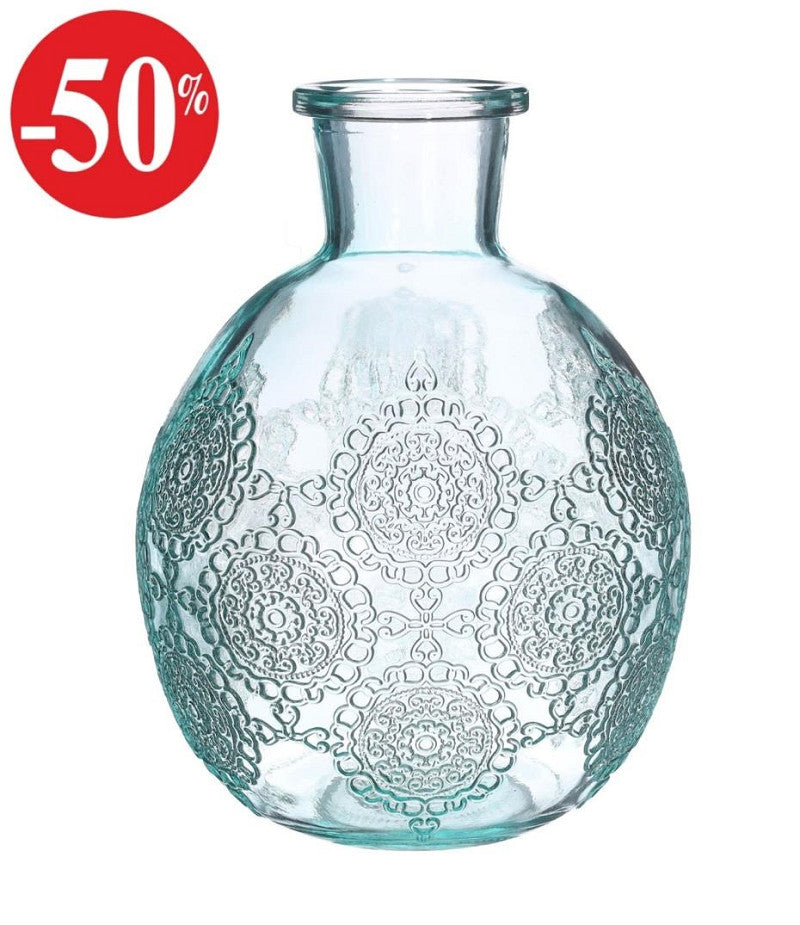 Bologna bottle h.17 Ø13 cm light blue