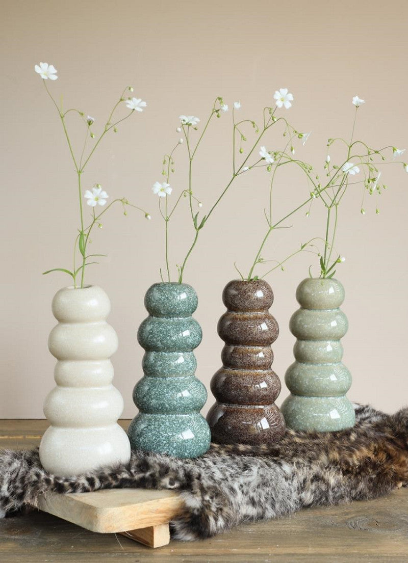 Vase Pebble h.15 Ø7 cm green 4ass colours