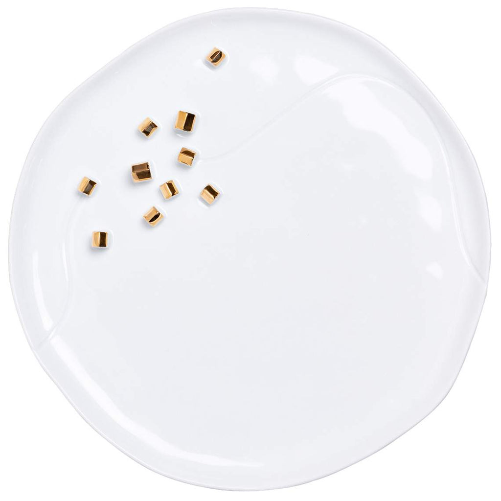 Rader Porcelain stories plate village gold Diameter32cm