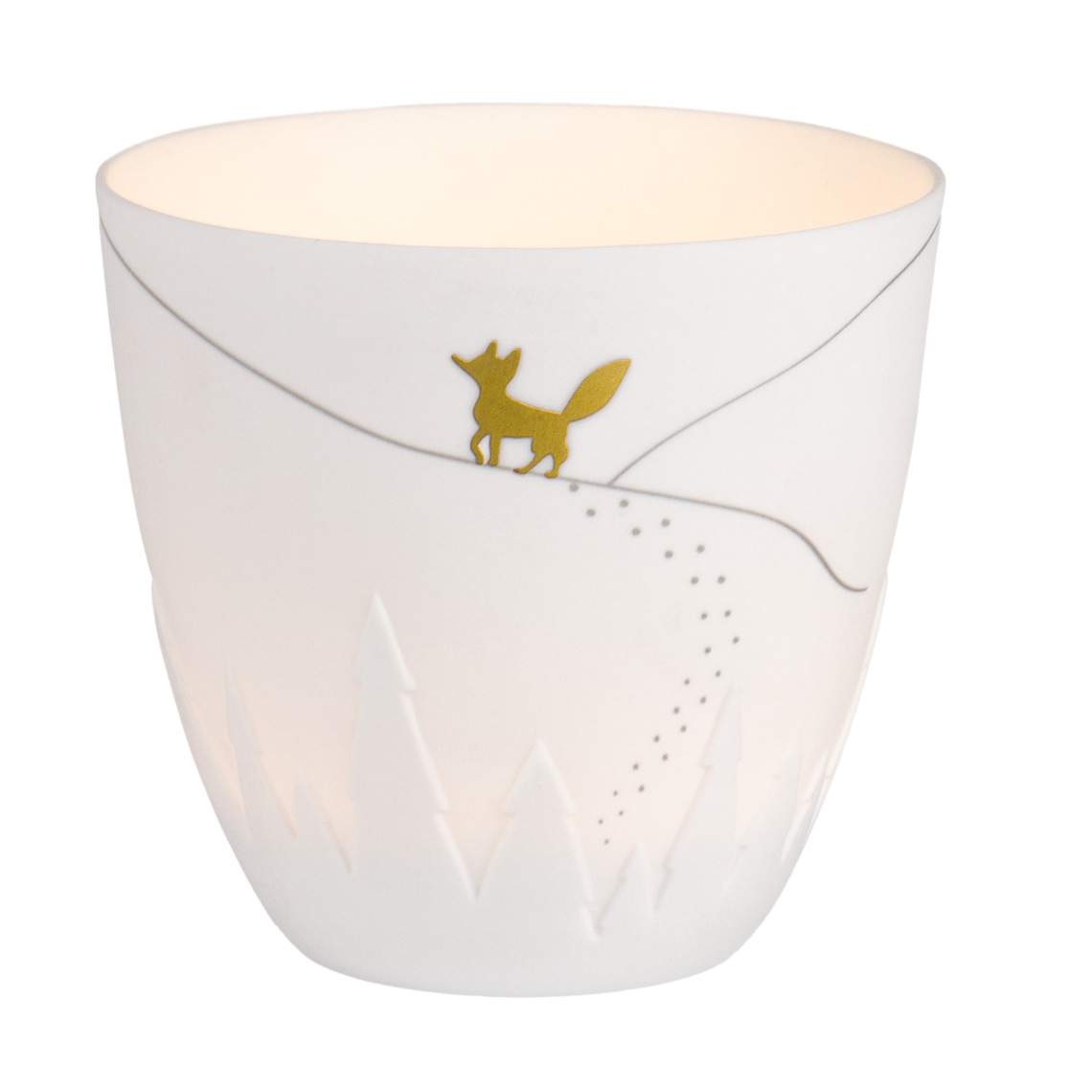 Poetry light fox. gold Diameter9.5cm Height.10cm