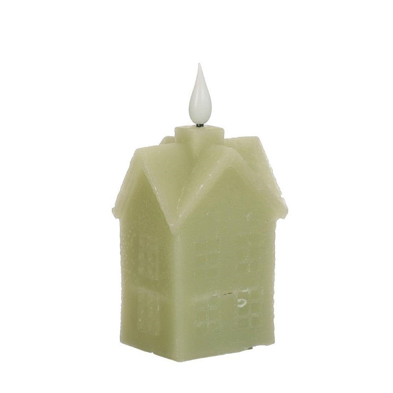 Ideas 4 Seasons LED wax house l.6,3 w.5 h.12 cm dusty green