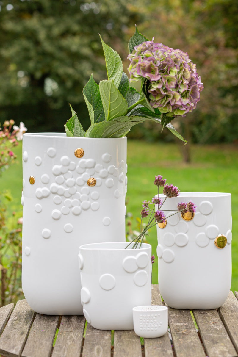 Rader Vase golden Dot 19x12x21.5cm