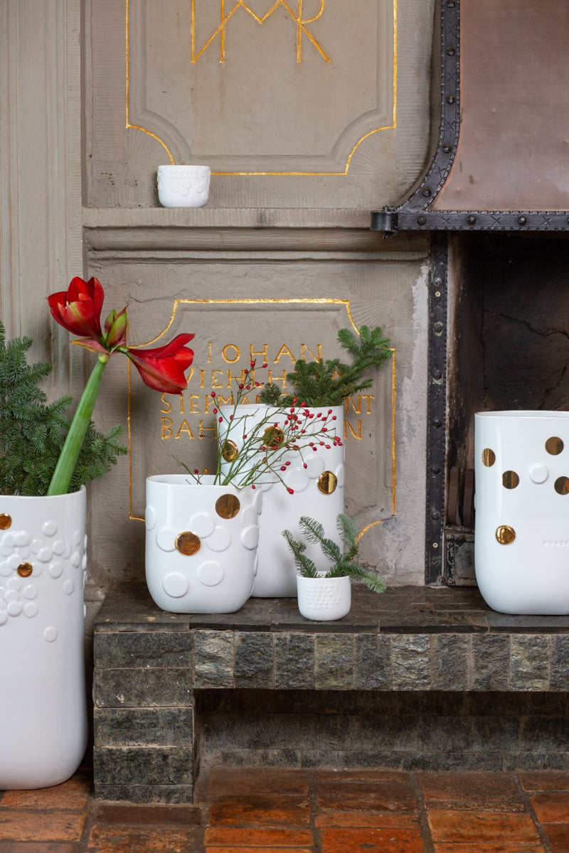 Rader Vase golden Dot 19x12x21.5cm