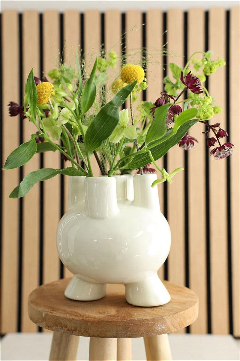 Tulip vase Strollz Ø13 h.15 cm creme