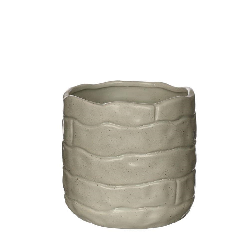 Bricks pot Ø12 h.11 cm creme