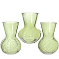 Vase Kristal 3 ass. Ø13 h.18 cm light green