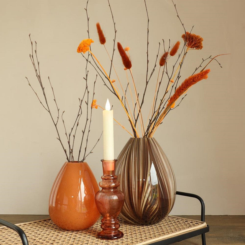 Vase Lily Twist Ø12xh.15cm brown