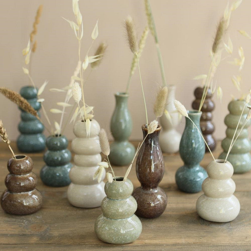 Vase Pebble h.9.5 Ø7 cm green 4ass colours