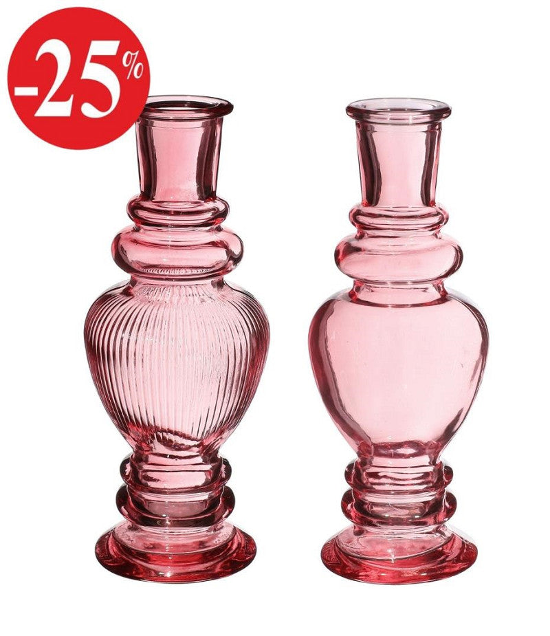 Venice vase candle h.15,5 Ø5,7 light pink 2 ass.