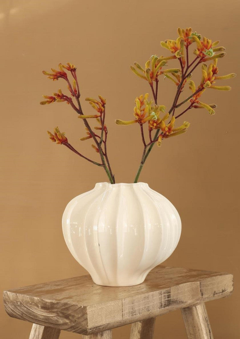 Vase Liva Ø20 h.20 cm creme