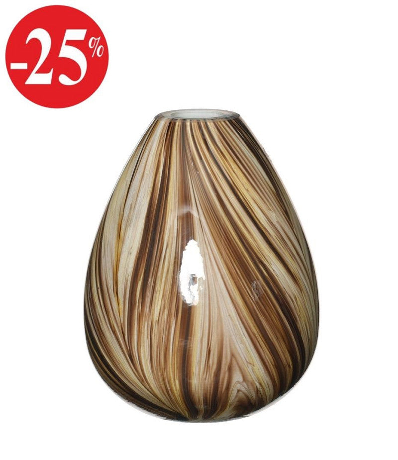 Vase Lily Twist Ø12xh.15cm brown