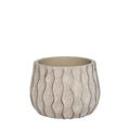Wave pot cement Ø12 h.9 cm creme gold