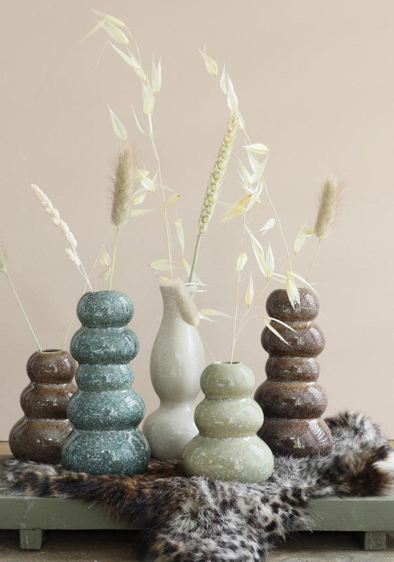 Vase Pebble h.9.5 Ø7 cm green 4ass colours