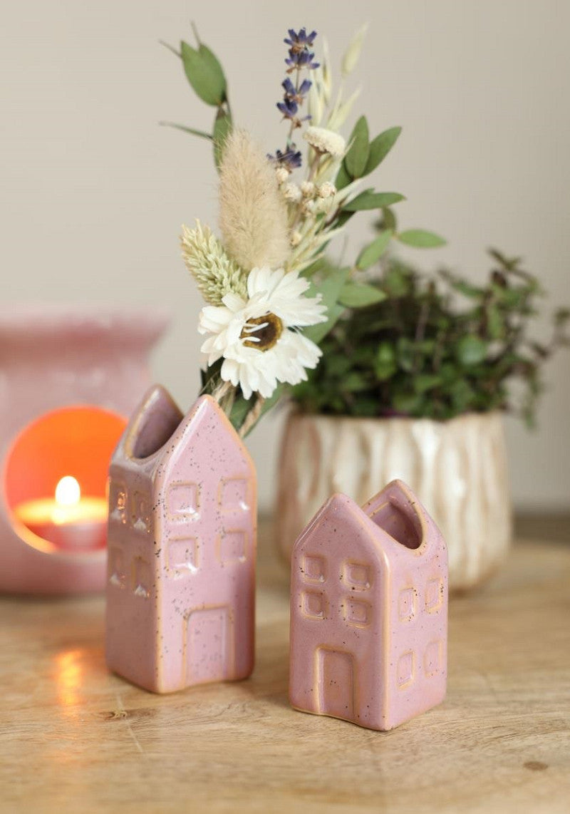 Flowervase houses Amsterdam medium l.3 w.3 h.8cm 4 ass. color